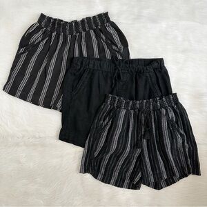 BRIGGS BUNDLE (3) Linen Blend Boho Summer Shorts, Sz Medium